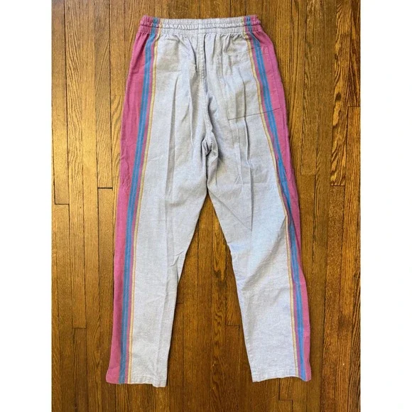Toms Trunks Beach 100% Cotton Lounge Pants Blue Purple Striped Small - Picture 4 of 7